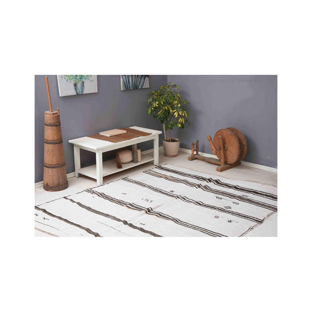 Vintage Decorative Hemp Kilim Rug - 6`2" X 8`2" For Sale - Image 4 of 6