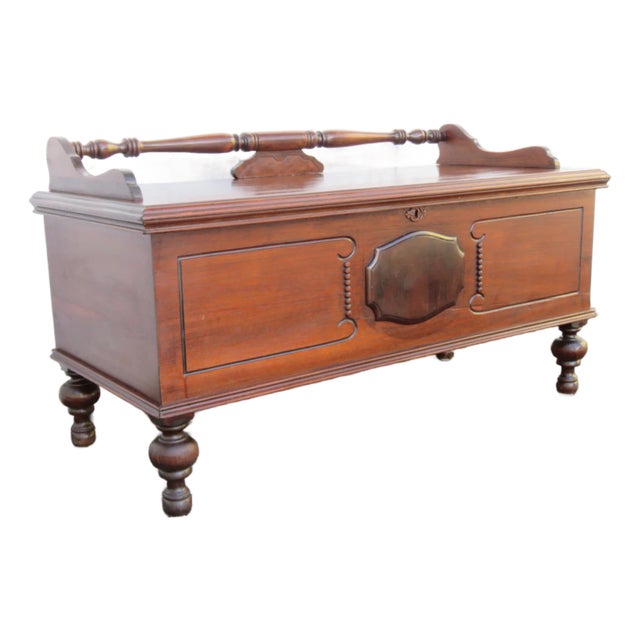 Lane Carved Bench Cedar Hope Chest Blanket Trunk 6113 For Sale