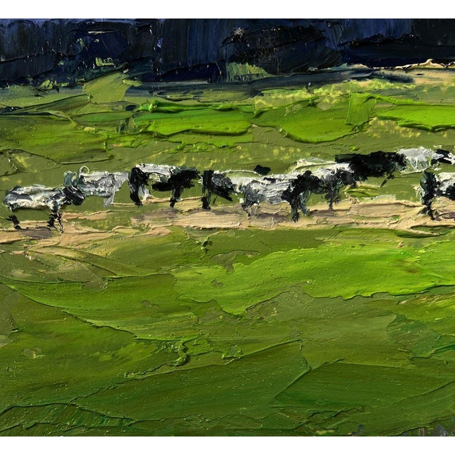 Paper Oil Painting Evening Field Boris Serdyuk For Sale - Image 7 of 10