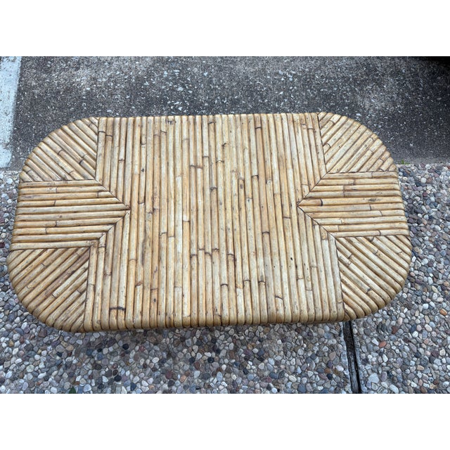 Brown 1960s Mid-Century Bamboo Cocktail Table For Sale - Image 8 of 11