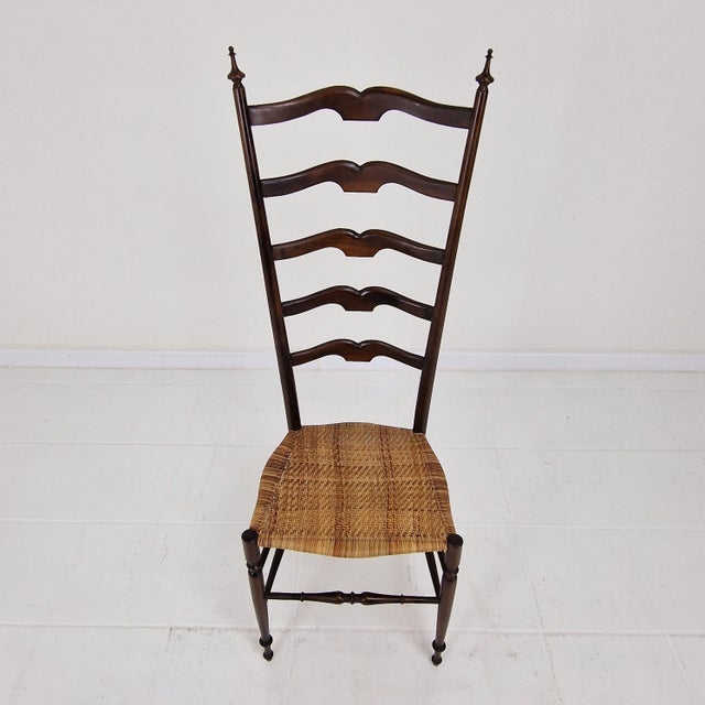 Mid-Century Modern High Back Chiavari Ladder Chair, 1950s For Sale - Image 9 of 15