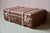 Vintage Travel Suitcase with Rigid Cardboard and Wooden Handles, 1940s For Sale - Image 4 of 11