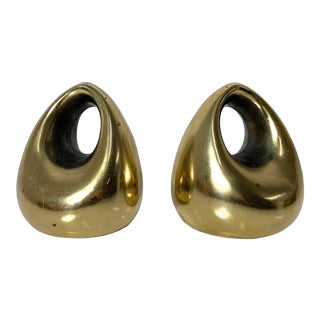1960's Ben Seibel Brass Orb Bookends - a Pair For Sale
