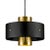 LUXE Ceiling Light - Satin Black Metal Outer Shade With Rolled Edge Encloses Brushed Brass Cylinder Shade With Vertical...