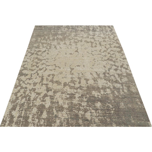 Abstract Rug & Kilim’s Modern Abstract Rug in Beige-Brown and Gray Patterns For Sale - Image 3 of 7