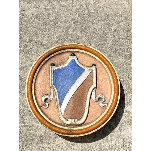 Vintage Round Heraldic Crest Architectural Element For Sale - Image 14 of 14