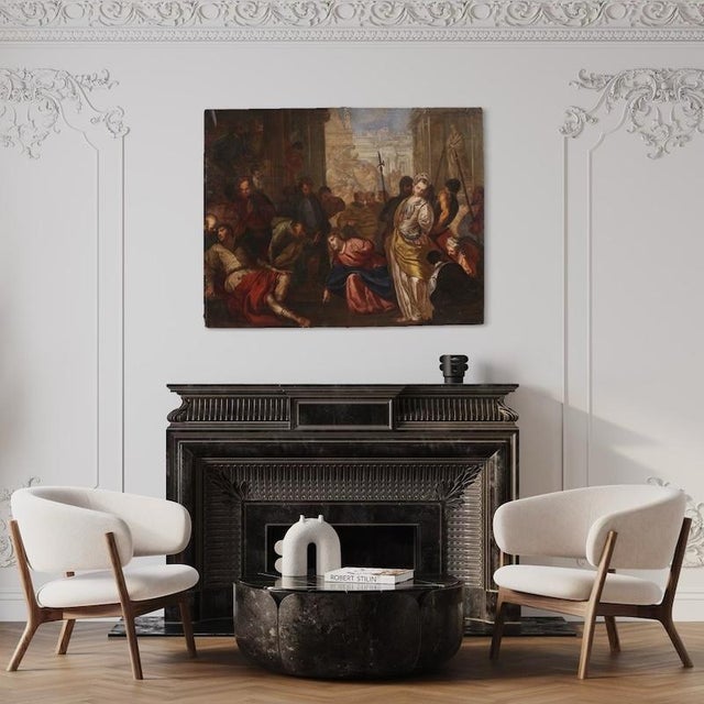 16th Century Venetian Artist, Christ and the Adulteress, 1590, Oil on Canvas For Sale - Image 5 of 16