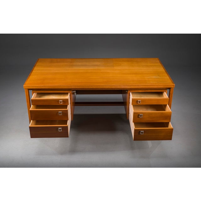 Danish Modern Executive Teak Desk by Arne Vodder for H.P. Hansen, 1960s For Sale - Image 6 of 18