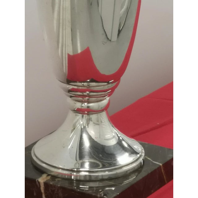Mid-Century Modern Silver-Plated Trophy Vase, 1980s For Sale - Image 3 of 6