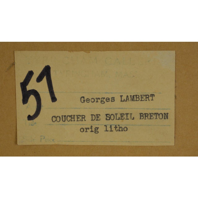 Georges Lambert (Fr. 1919-1998) Fine Original Brittany / Breton Lithograph Signed Framed For Sale In New York - Image 6 of 6