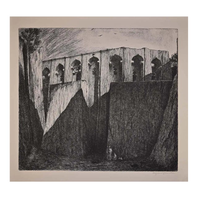 Lino Bianchi Barriviera, Lalibela, Biet Gabriel, Etching, 1941 For Sale