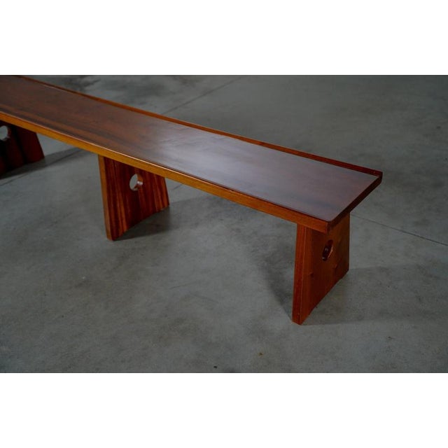 Vintage Brazilian Bench in Wood, 1980s For Sale - Image 6 of 9
