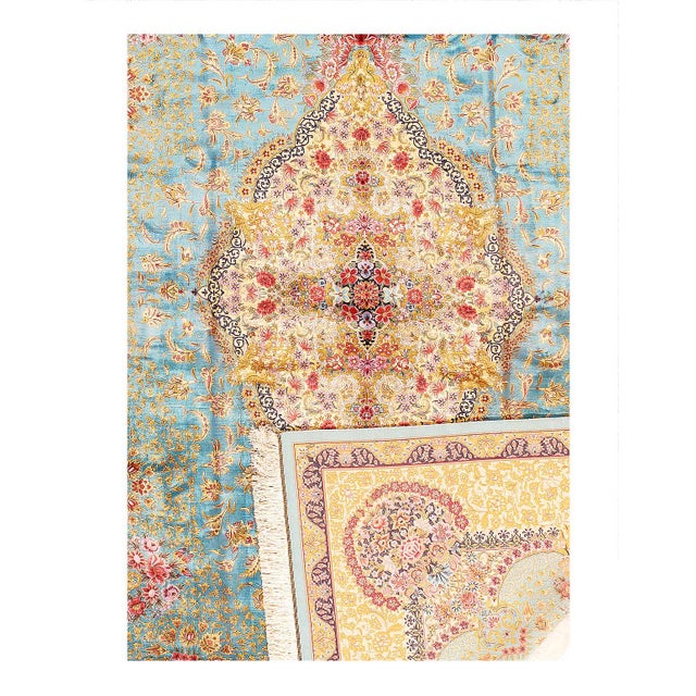 Traditional Pasargad DC Exquisite Design Paris Palace Fine Power Loom V.Silk Rug For Sale - Image 3 of 3