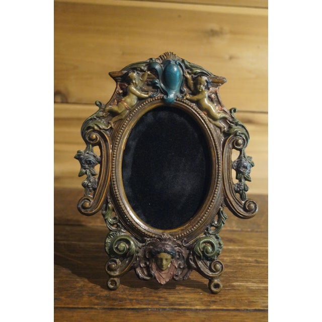 1930s 1930s Ornate Cherub Figural Picture Frame For Sale - Image 5 of 8