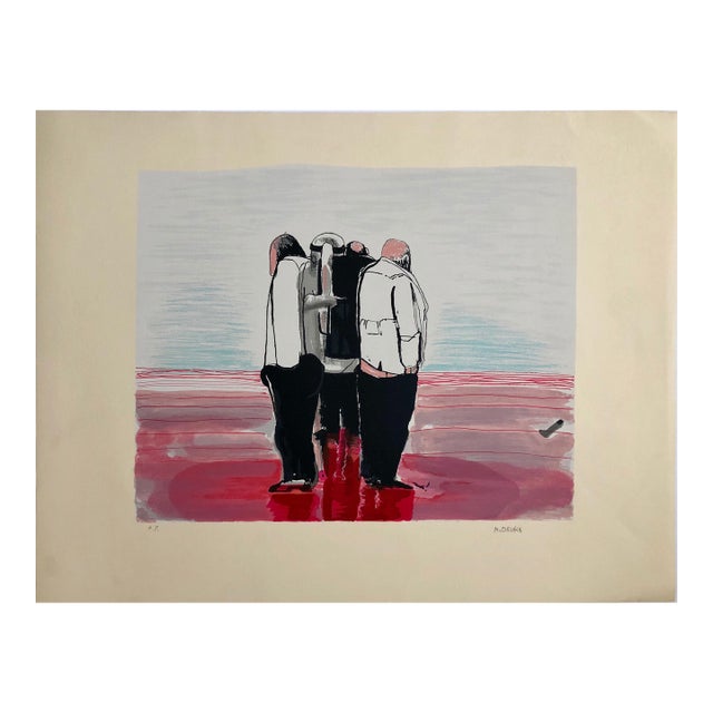 Michael DruksModernist British Israeli Lithograph Expressionist Figures For Sale