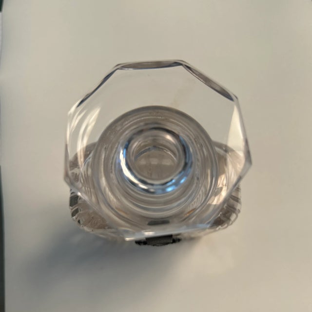 Art Deco 1960s Glass Decanter With Tag For Sale - Image 3 of 5
