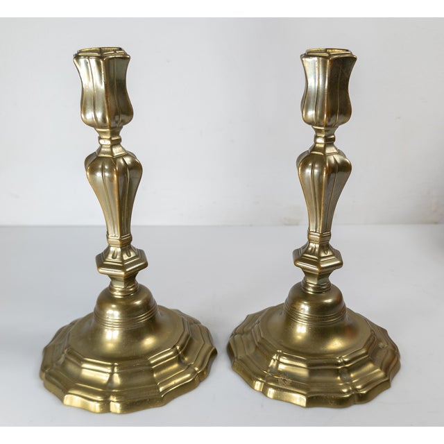 18th Century 18th Century Pair of French Rococo Bronze Candlestick Candle Holders For Sale - Image 5 of 15