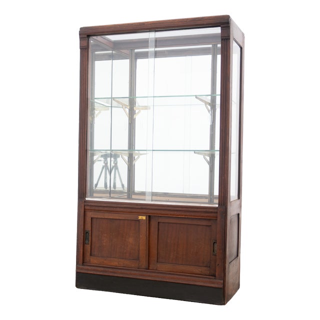 Early 20th Century Wooden, Glass and Brass Shop Display Case, France For Sale