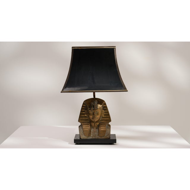 Metal 20th Century Regency Brass Pharaoh Table Lamp For Sale - Image 7 of 17