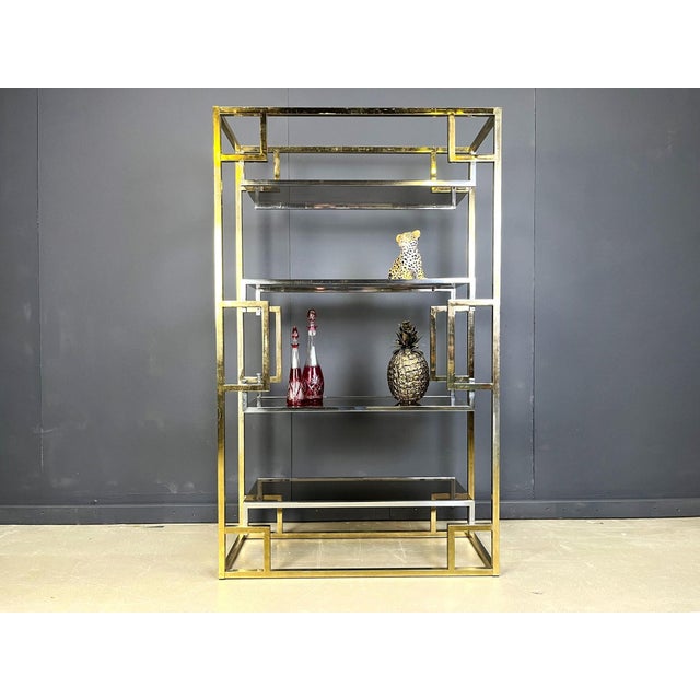Vintage Brass and Chrome Wall Unit, 1970s For Sale - Image 11 of 14