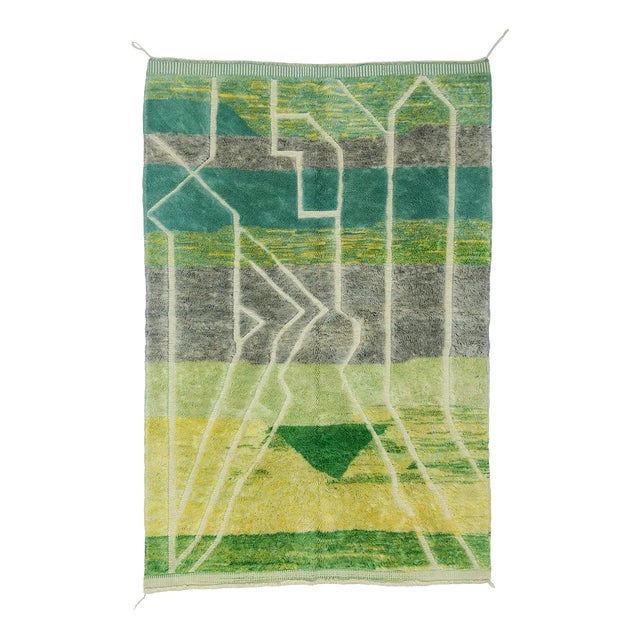 Hand-Knotted Wool Rug by Azele Studio For Sale