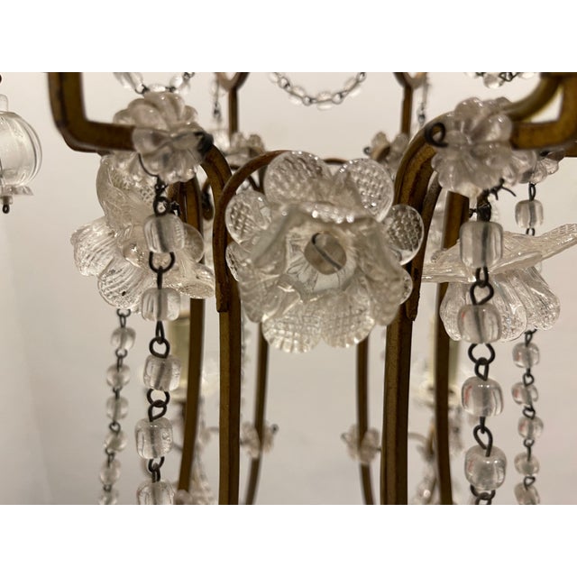 Florentine Gilded Macaroni Murano Glass Chandelier, 1950s For Sale - Image 16 of 18