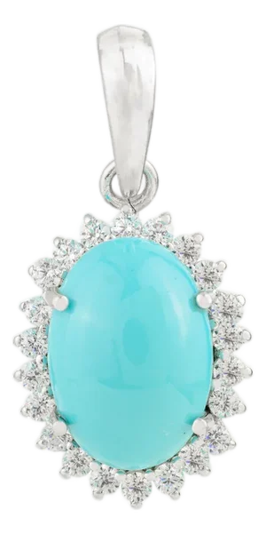 Bohemian Turquoise & Cluster Cubic Zircon Pendant
