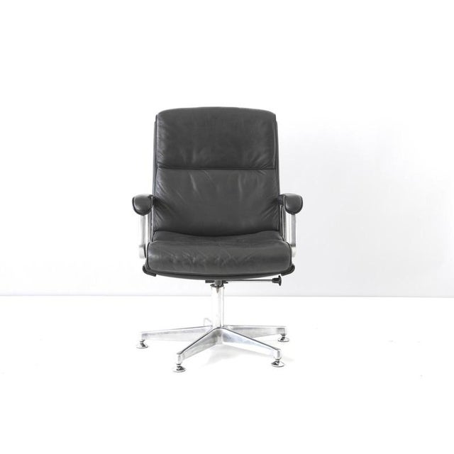 Black Conference Chair with Tilting Mechanism from Drabert, Germany, 1970s For Sale - Image 8 of 14
