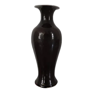 19th Century Chinese Mirror Black Porcelain Baluster Shaped Vase