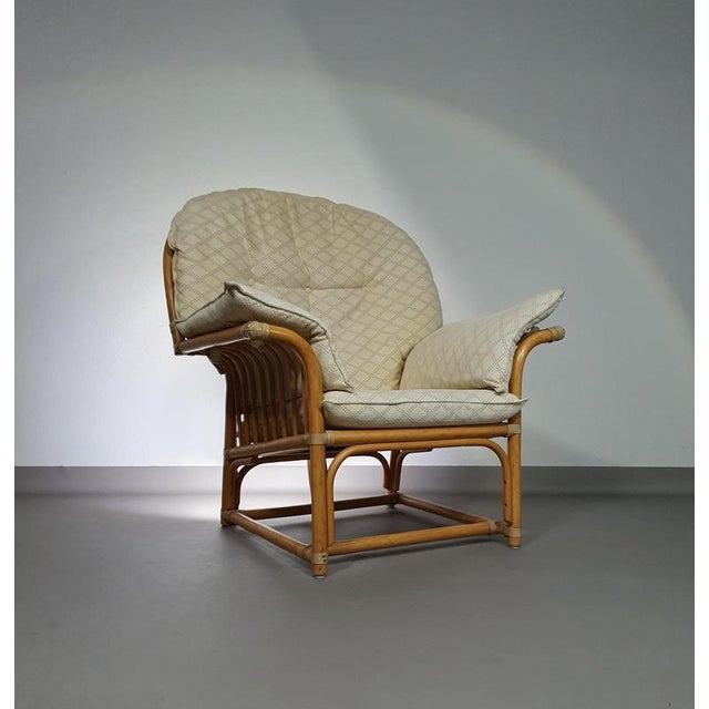 Rattan Bamboo Lounge Chair, 1970s For Sale - Image 3 of 18