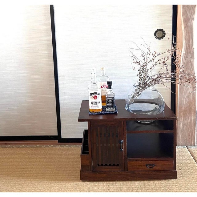 Mid-Century Japanese Zelkova (Keyaki)＆Paulownia Bar Cart / Tea Wagon For Sale - Image 11 of 14