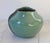 Contemporary Handmade Turquoise Studio Pottery Vase With a Dark Geometric Pattern For Sale - Image 3 of 8