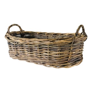 20th Century French Rattan Basket For Sale