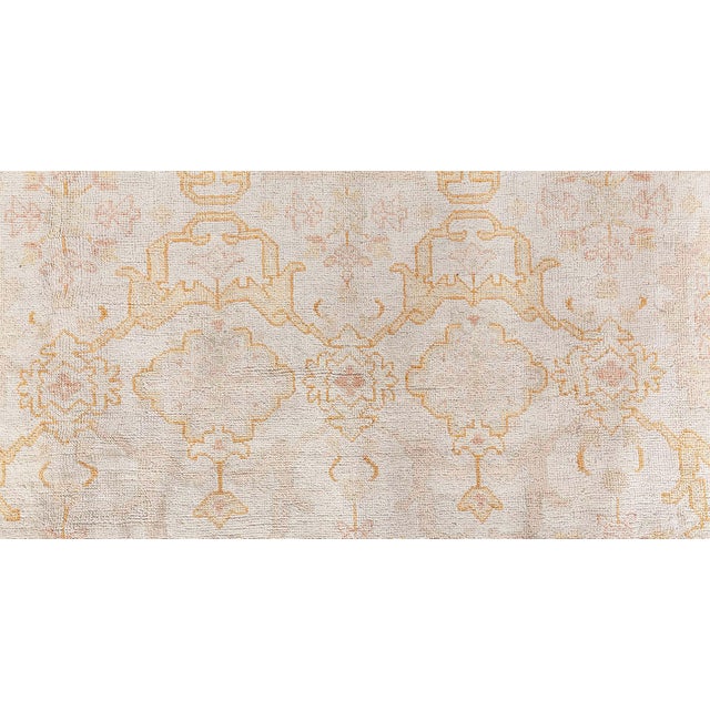 Beige Antique Turkish Oushak Rug For Sale - Image 8 of 9