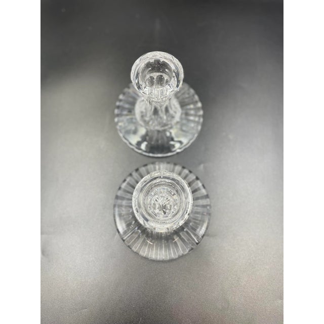 Late 20th Century Waterford Pair of Crystal Candle Holders For Sale In Los Angeles - Image 6 of 12