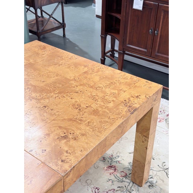 Late 20th Century Burl Wood Parsons Extension Dining Table For Sale - Image 4 of 7