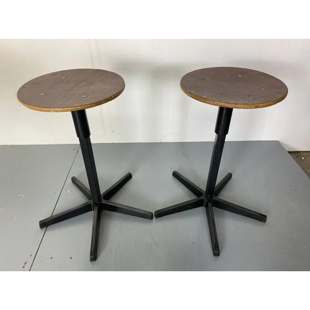 Industrial wood and steel adjustable stools from Galvanitas. Seat height varies from 47-56 cm. I have official proof of...