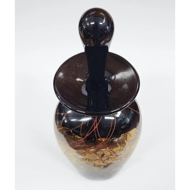 Michael Nourot Glass Studio 1993 Black & Gold Perfume Bottle For Sale In New York - Image 6 of 9