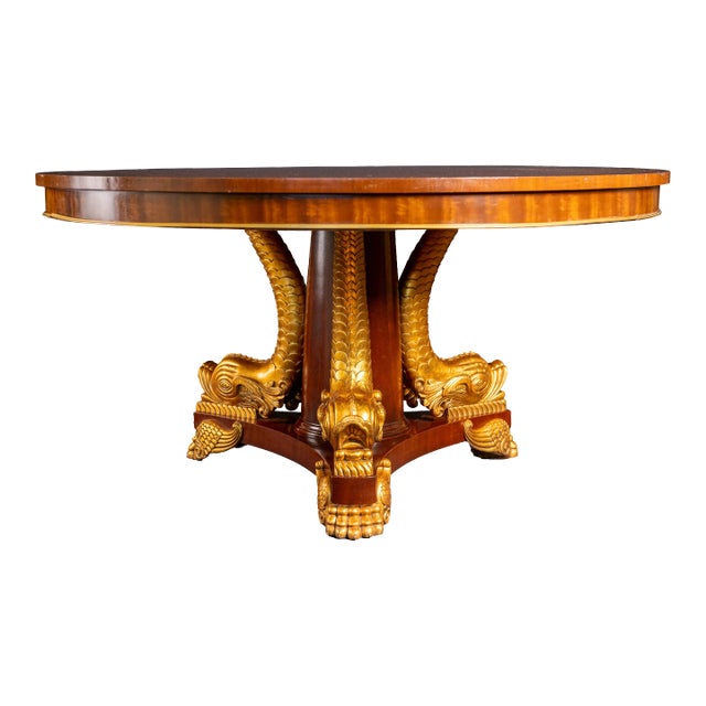 George IV Regency Style Mahogany Gilded Center or Dining Table For Sale
