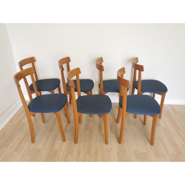 Mid-Century Modern Vintage Dining Chairs from Calligaris, 1990s, Set of 7 For Sale - Image 3 of 18