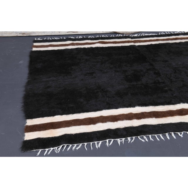 Vintage Turkish Hand-Knotted Wool Cotton Brown Kilim Area Rug For Sale - Image 4 of 10