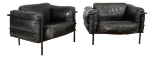 1980s Le Corbusier Lc3 Grand Modele Attr. Lounge Chairs - A Pair