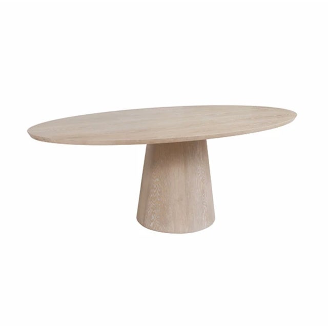 Matthew Izzo Home Jefferson Cerused Oak Oval Pedestal Dining Table For Sale - Image 10 of 10