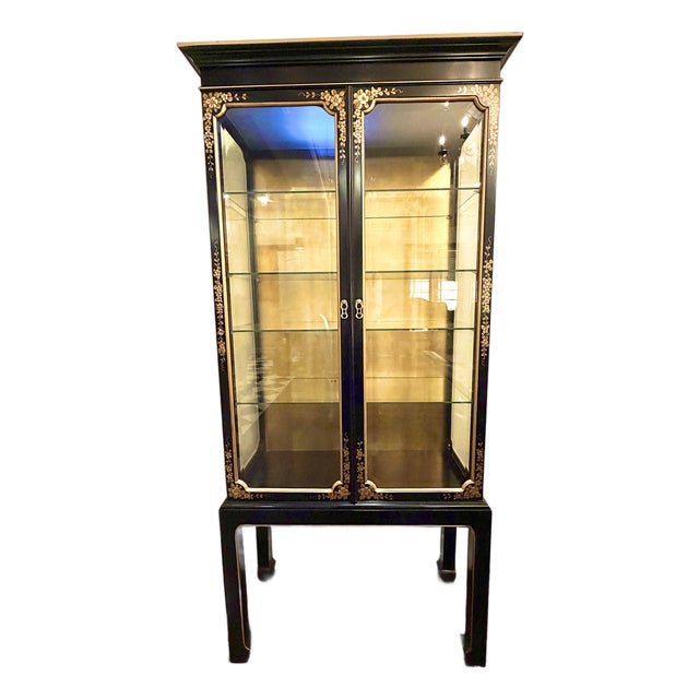 Vintage Chinoiserie China Cabinet For Sale