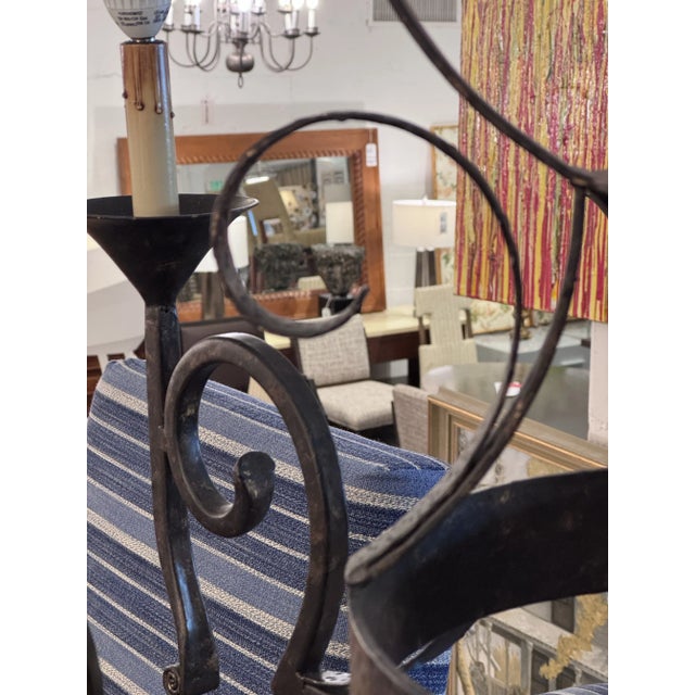 Attributed to Paul Ferrante Scrolled Iron Eight-Arm Chandelier For Sale - Image 10 of 12