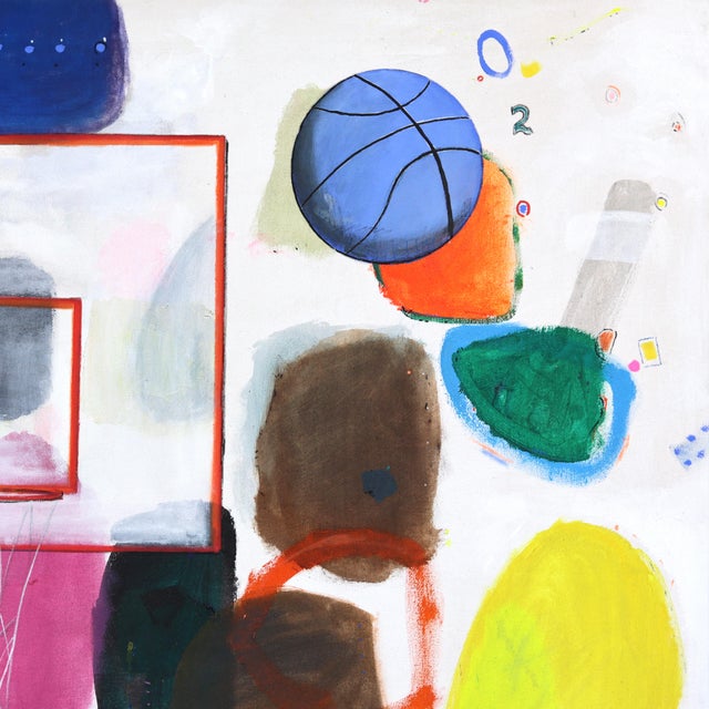 Abstract Nba 5 Play on - Abstract Expressive Color Drenched Basketball Inspired Painting Original Artwork by Leonardo Aguirre For Sale - Image 3 of 8