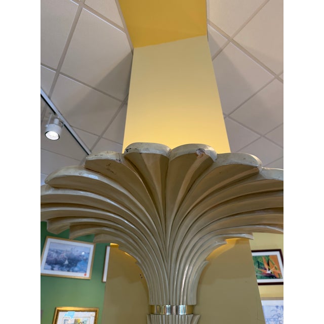 Vintage Mid-Century Hollywood Regency Palm Tree Torchiere Wall Lamps After Serge Roche - A Pair For Sale - Image 10 of 11
