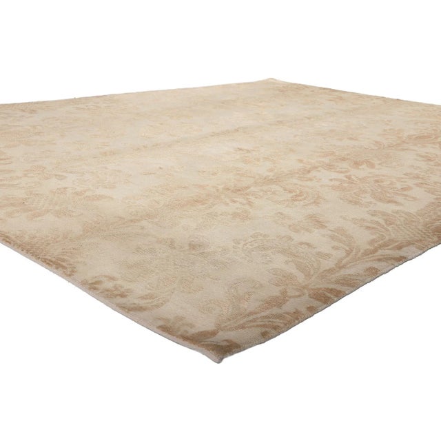 30233 Vintage Indian Damask Rug, 07’09 x 10’00. Stately decadence meets welcomed informality in this hand knotted wool...