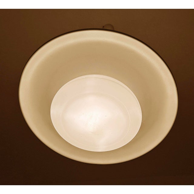 Metal Large Art Deco Glass Pendant Lights, 1930s, Set of 2 For Sale - Image 7 of 15