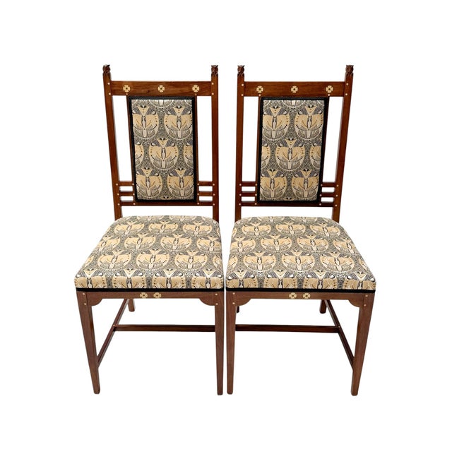 Arts and Crafts Side Chairs by Onder Den Sint Maarten, Walnut, 1900s, Set of 2 For Sale - Image 3 of 6